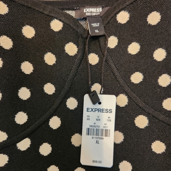 Polka Dot Sleeveless Peplum Sweater - Picture 7 of 8